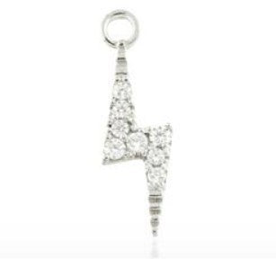 9ct Gold CZ Lightning Charm for Plain Clicker Hoop