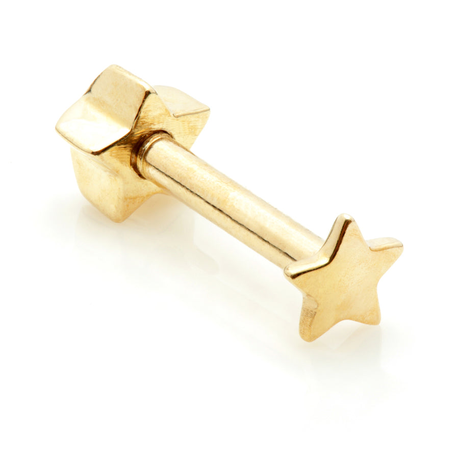 9ct Solid Gold Star Cartilage Bar Earring - ZuZu Jewellery