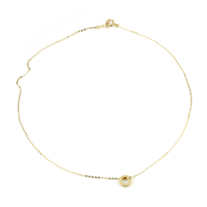 9ct Gold Choker Necklace with Circular Charm - ZuZu Jewellery