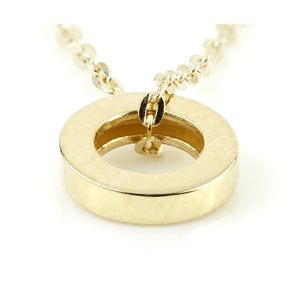 9ct Gold Choker Necklace with Circular Charm - ZuZu Jewellery