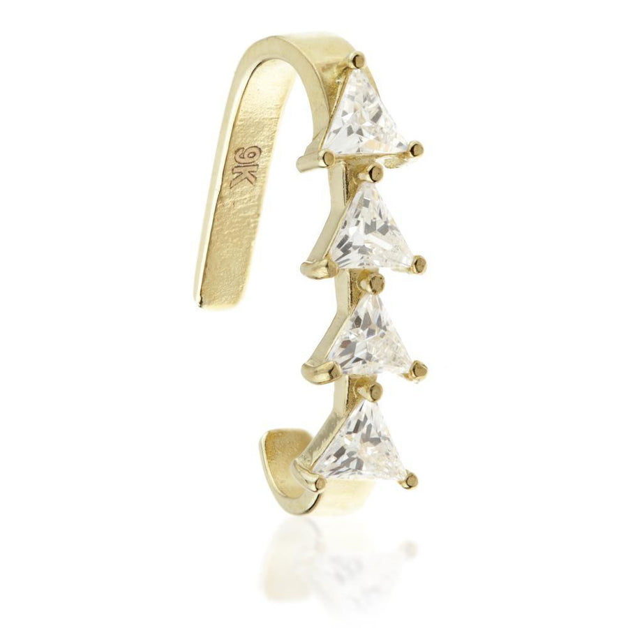 9ct Gold Triangle Gem Conch Ear Cuff - Conch Ring - ZuZu Jewellery