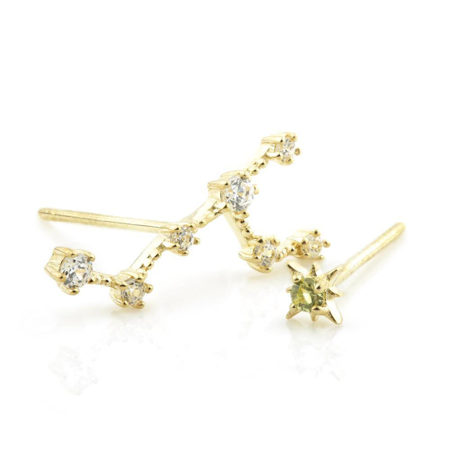 9ct Gold Gem Constellation Zodiac Earrings - Virgo - ZuZu Jewellery
