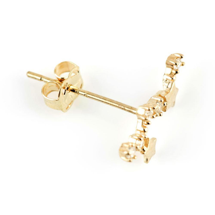 9ct Gold Constellation & Stars Stud Earrings - ZuZu Jewellery