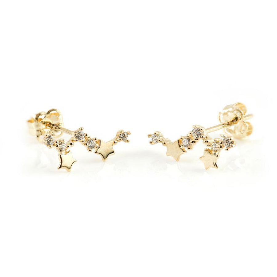 9ct Gold Constellation & Stars Stud Earrings - ZuZu Jewellery