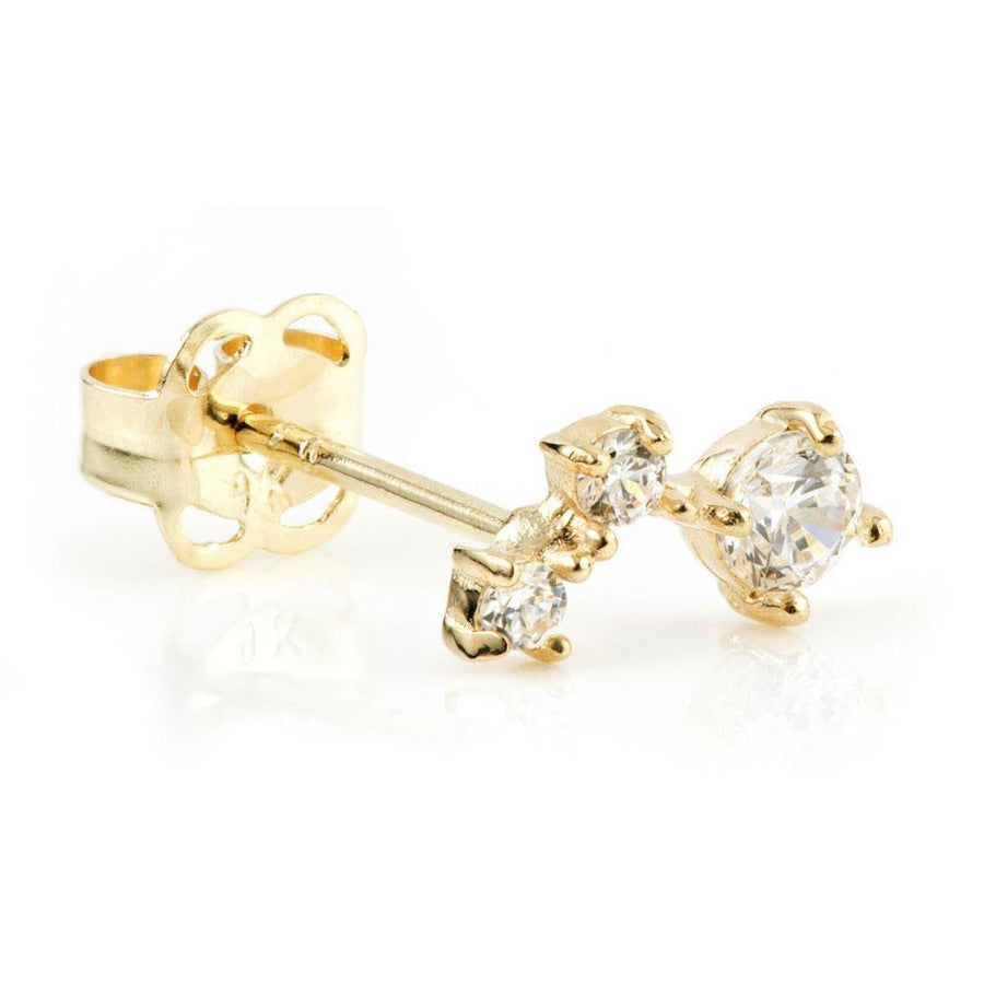 9ct Gold Mini Curved Constellation Stud Earrings - ZuZu Jewellery