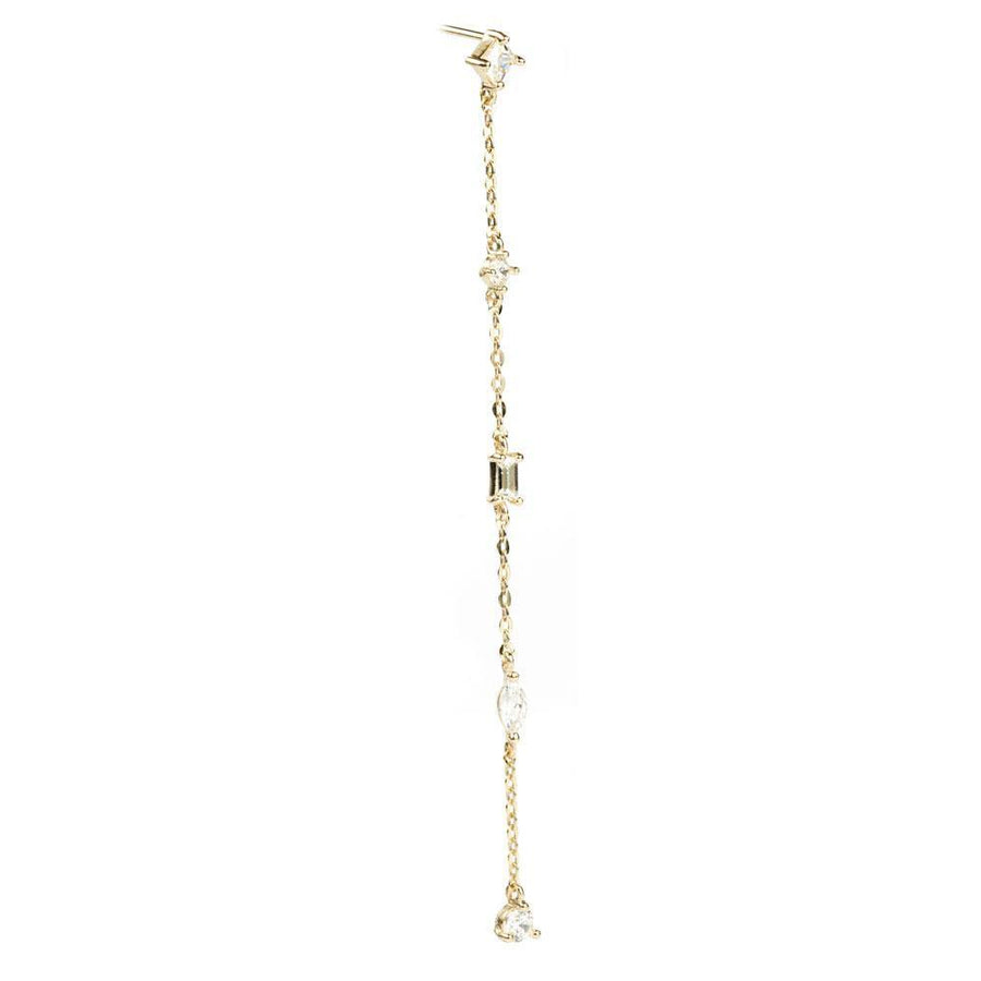 9ct Gold Chain with Multi Shaped Gems Stud Earring - ZuZu Jewellery