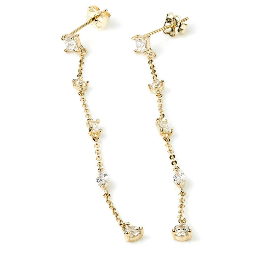 9ct Gold Chain with Multi Shaped Gems Stud Earring - ZuZu Jewellery