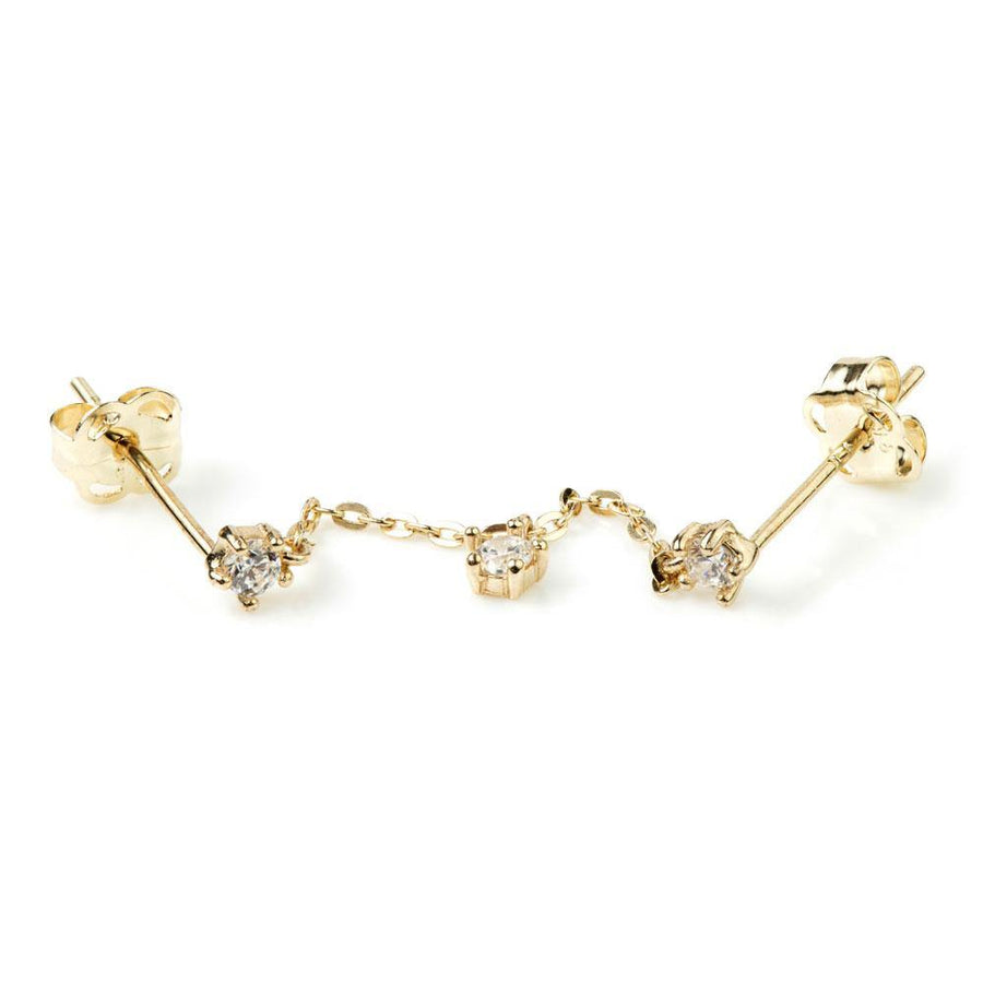 9ct Gold Gem Star Double Stud Earring - ZuZu Jewellery