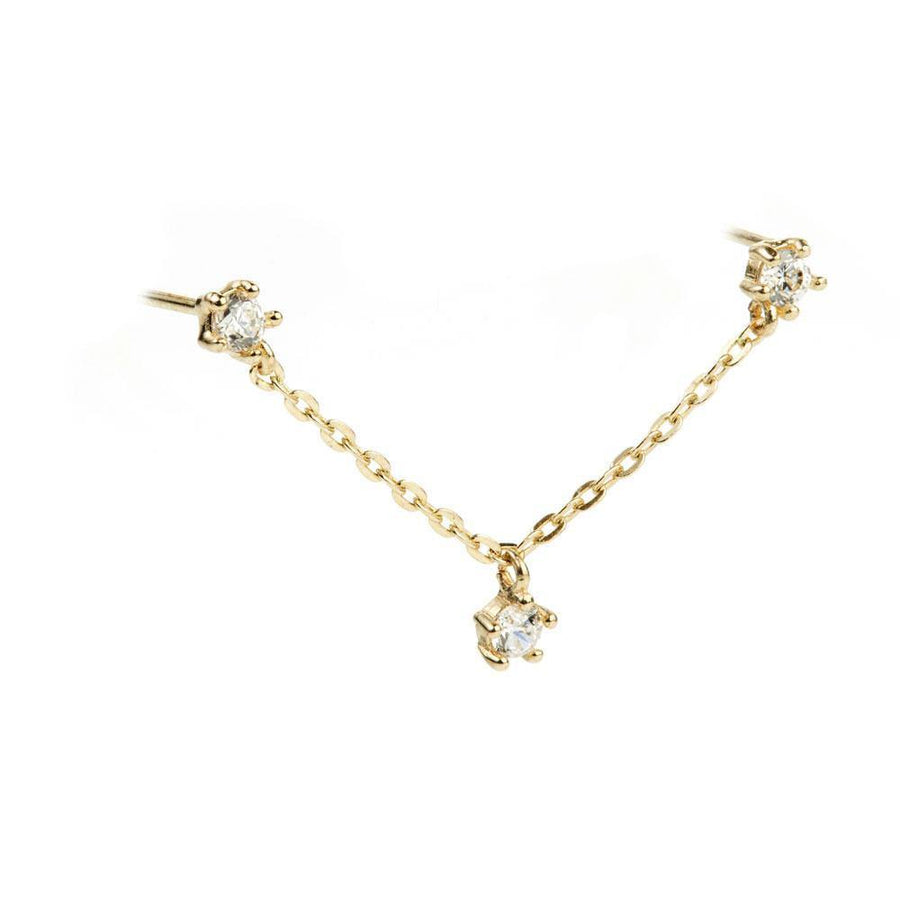 9ct Gold Gem Star Double Stud Earring - ZuZu Jewellery