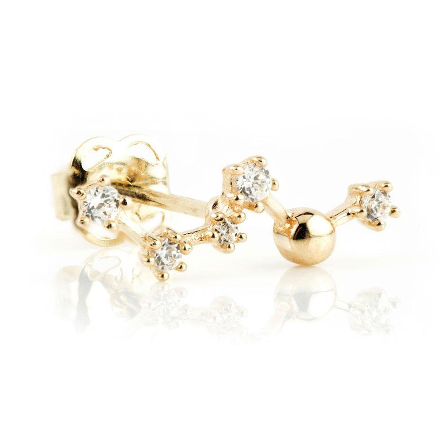 9ct Gold Gem Constellation Ear Climber Earrings Studs - ZuZu Jewellery