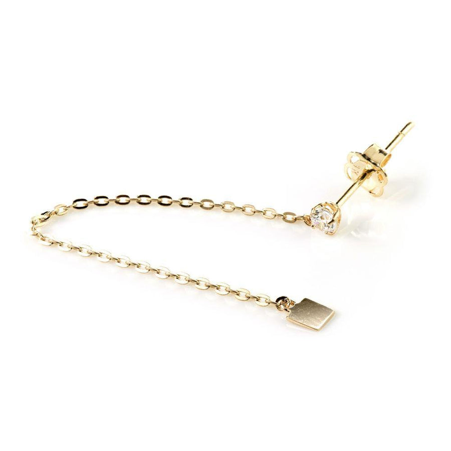 9ct Gold Chain with Gem Stud Earring - ZuZu Jewellery