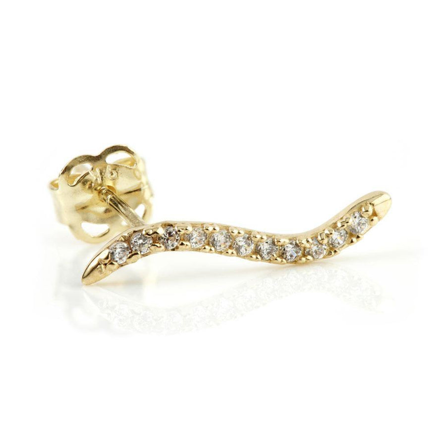 9ct Solid Gold Gem Swerve Ear Climber Earrings - ZuZu Jewellery