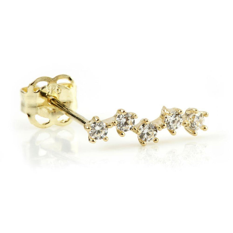 9ct Solid Gold Gem Star Ear Climber Earrings - ZuZu Jewellery