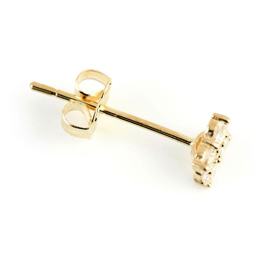 9ct Gold Gem Flower Stud Earring - ZuZu Jewellery