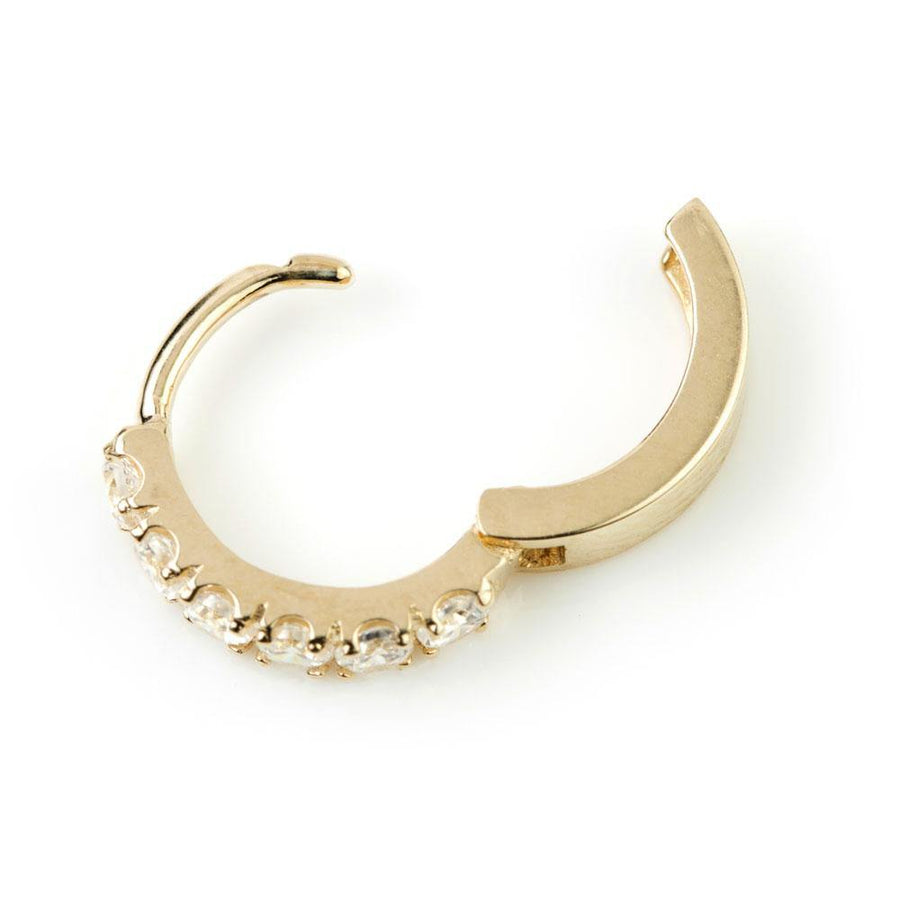 9ct Gold CZ Cartilage Earring 10mm Hoop - ZuZu Jewellery