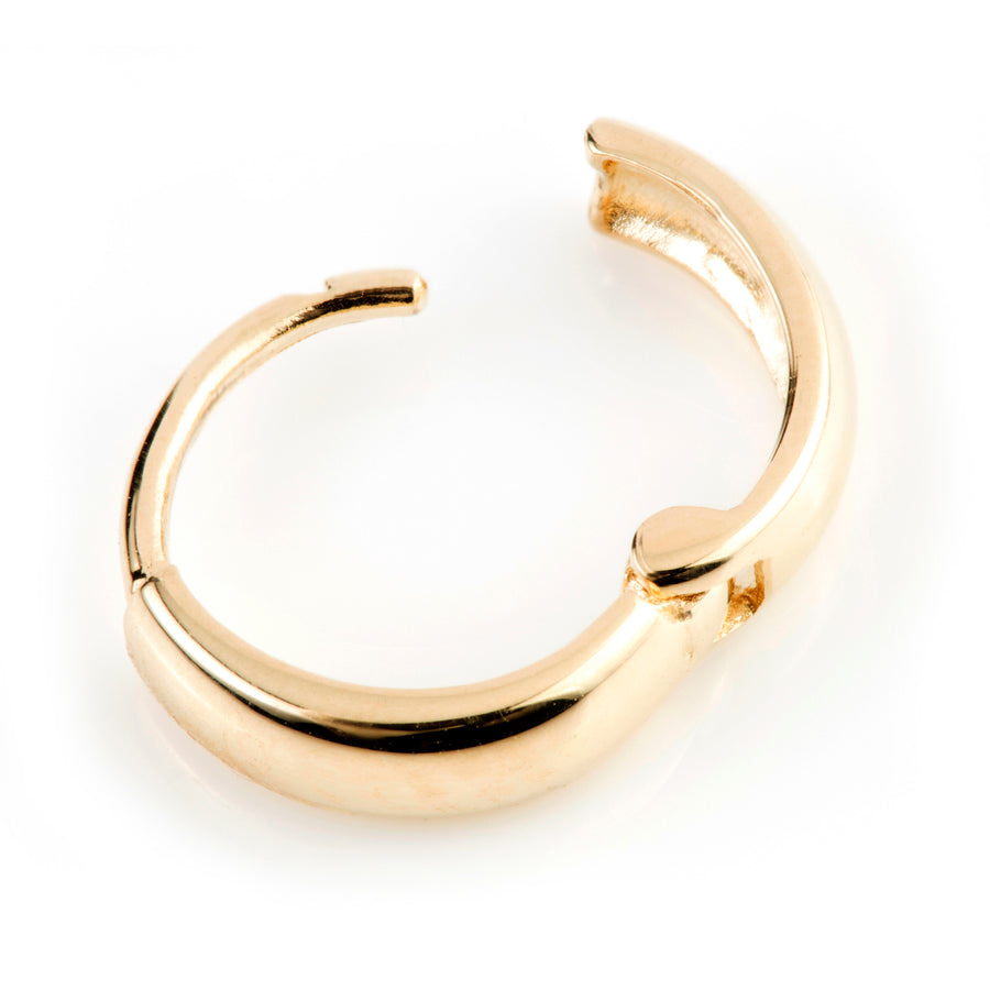 9ct Yellow Gold Rounded Plain 9mm Huggie Hoop Earring - ZuZu Jewellery