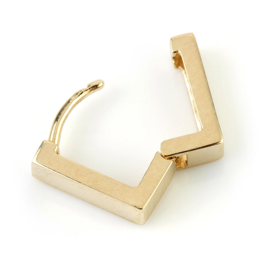 9ct Gold Flat Square 8mm Cartilage Huggie Earring - ZuZu Jewellery