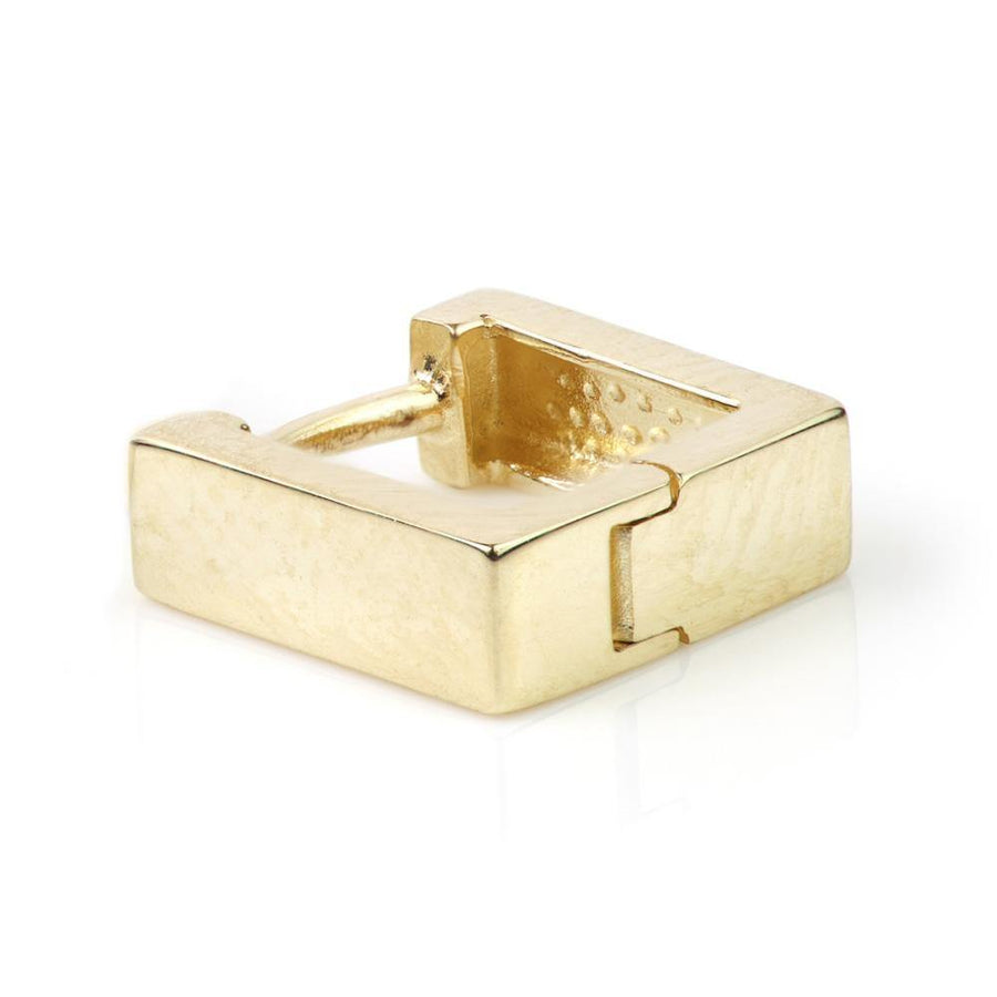 9ct Gold Flat Square 8mm Cartilage Huggie Earring - ZuZu Jewellery