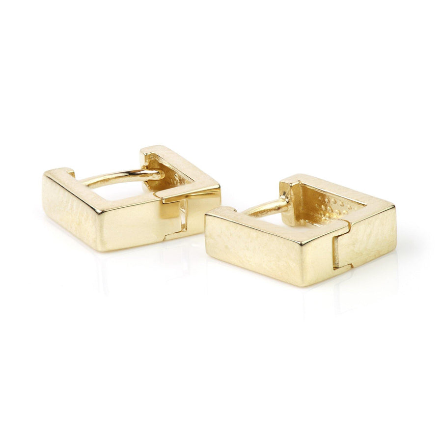 9ct Gold Flat Square 8mm Cartilage Huggie Earring - ZuZu Jewellery