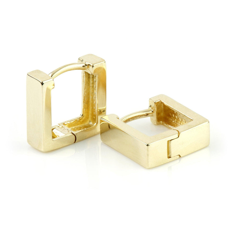 9ct Gold Flat Square 8mm Cartilage Huggie Earring - ZuZu Jewellery