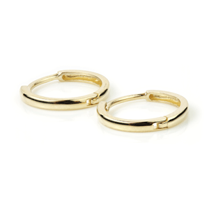 9ct Gold Thin Plain Cartilage 12mm Huggie Hoop Earring - ZuZu Jewellery