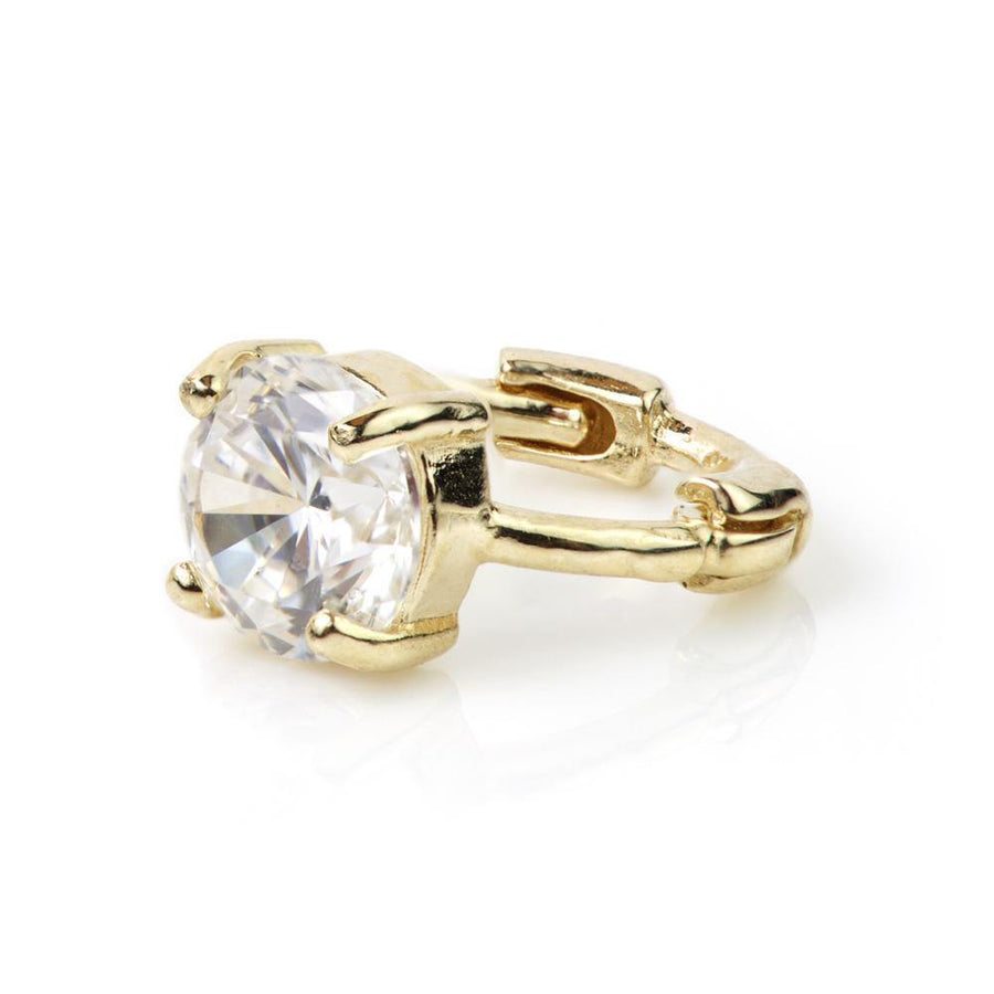 9ct Gold Crystal Claw Tiny Cartilage 5mm Huggie Earring - ZuZu Jewellery