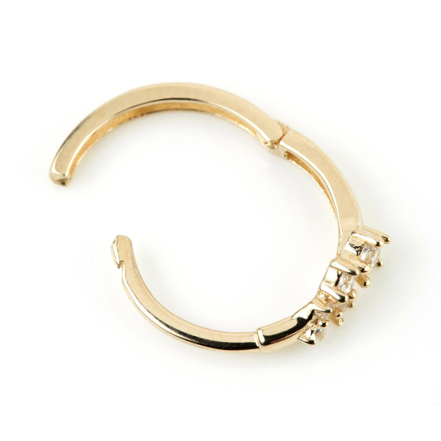 9ct Gold Crystal Stars Hoop Huggie Earring - ZuZu Jewellery
