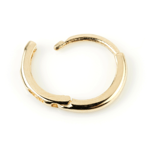 9ct Gold Thin Plain 10mm Huggie Hoop Earring - ZuZu Jewellery
