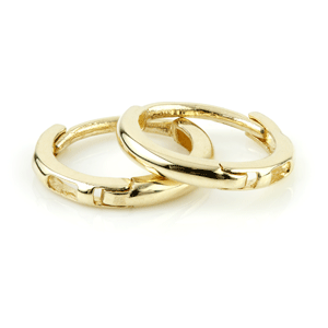 9ct Gold Thin Plain 10mm Huggie Hoop Earrings On Sale ZuZu