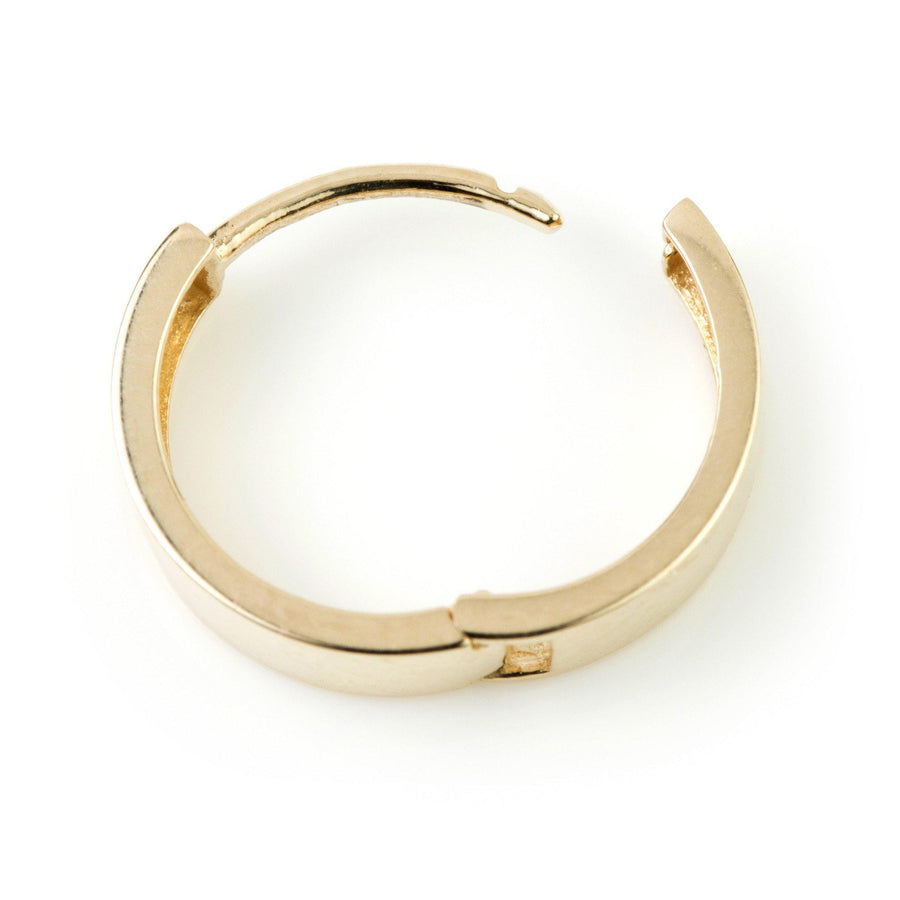 9ct Gold Flat Hoop Cartilage 12mm Huggie Earring - ZuZu Jewellery