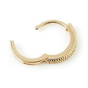 9ct Yellow Gold Slim Channel Crystal 10mm Huggie Hoop Earring - ZuZu Jewellery