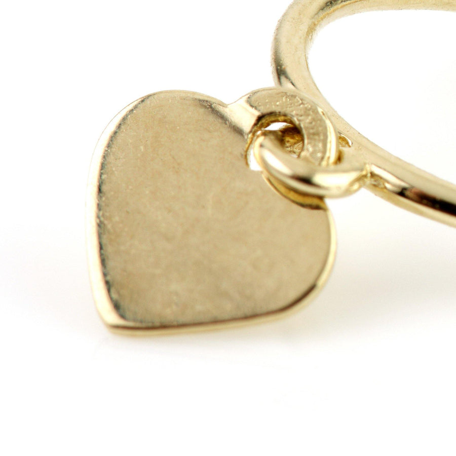 9ct Gold Heart Charm Cartilage Hoop Earring - ZuZu Jewellery