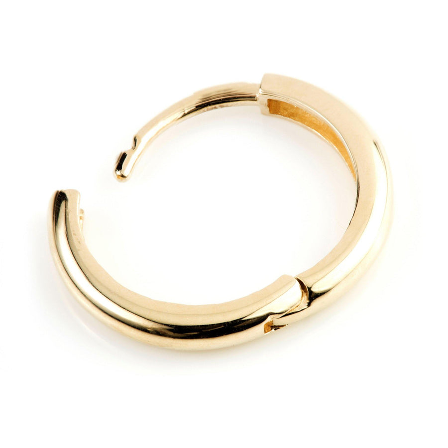 9ct Yellow Gold Plain Rounded Cartilage 13mm Huggie Hoop Earring - ZuZu Jewellery