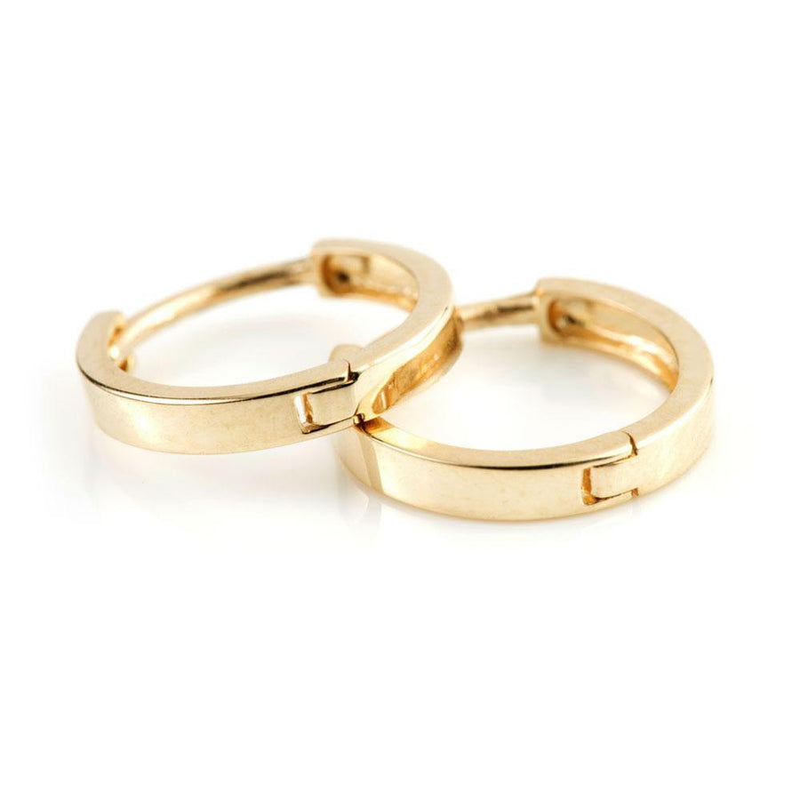 9ct Gold Flat Band Cartilage 11mm Huggie Hoop Earring - ZuZu Jewellery