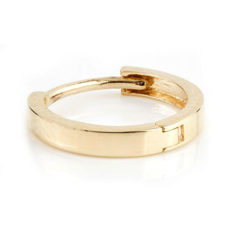 9ct Gold Flat Band Cartilage 11mm Huggie Hoop Earring - ZuZu Jewellery