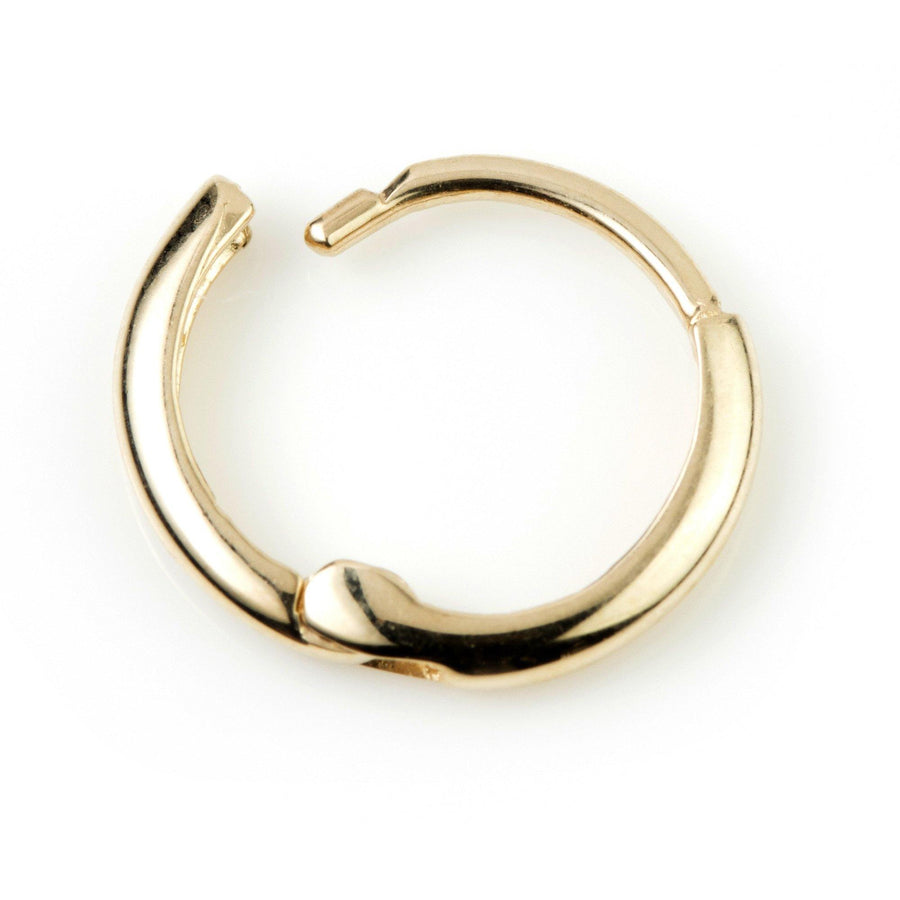 9ct Gold Plain Rounded Cartilage 9mm Huggie Hoop Earring - ZuZu Jewellery
