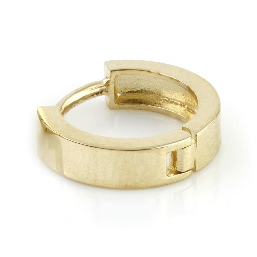 9ct Gold Flat Plain Cartilage 11mm Huggie Hoop Earrings - ZuZu Jewellery