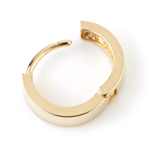 9ct Yellow Gold Wide Flat 11mm Huggie Hoop Earring - ZuZu Jewellery