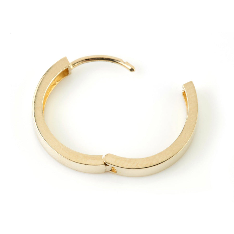 9ct Solid Yellow Gold Flat Plain 17mm Hoop Earrings - ZuZu Jewellery