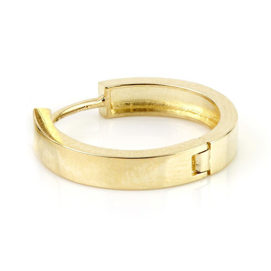 9ct Solid Yellow Gold Flat Plain 17mm Hoop Earrings - ZuZu Jewellery