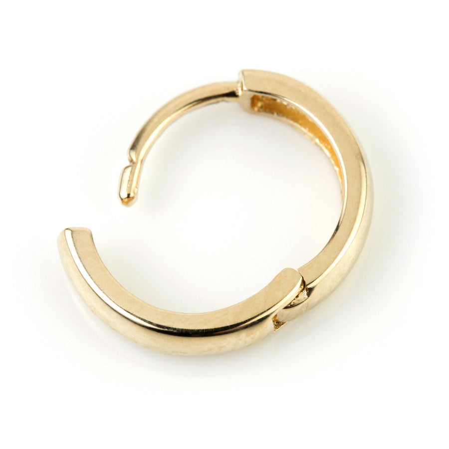 9ct Yellow Gold Plain Cartilage 10mm Huggie Hoop Earring - ZuZu Jewellery