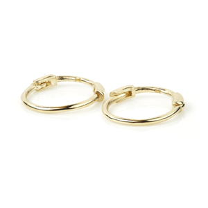 9ct Gold Thin Hoop Cartilage 8mm Huggie Hoop Earring - ZuZu Jewellery