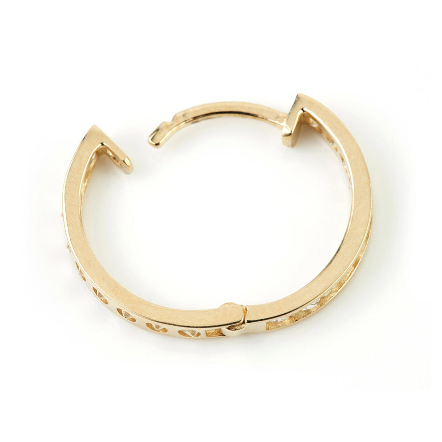 9ct Yellow Gold Crystal Channel 18mm Hoop Earring - ZuZu Jewellery