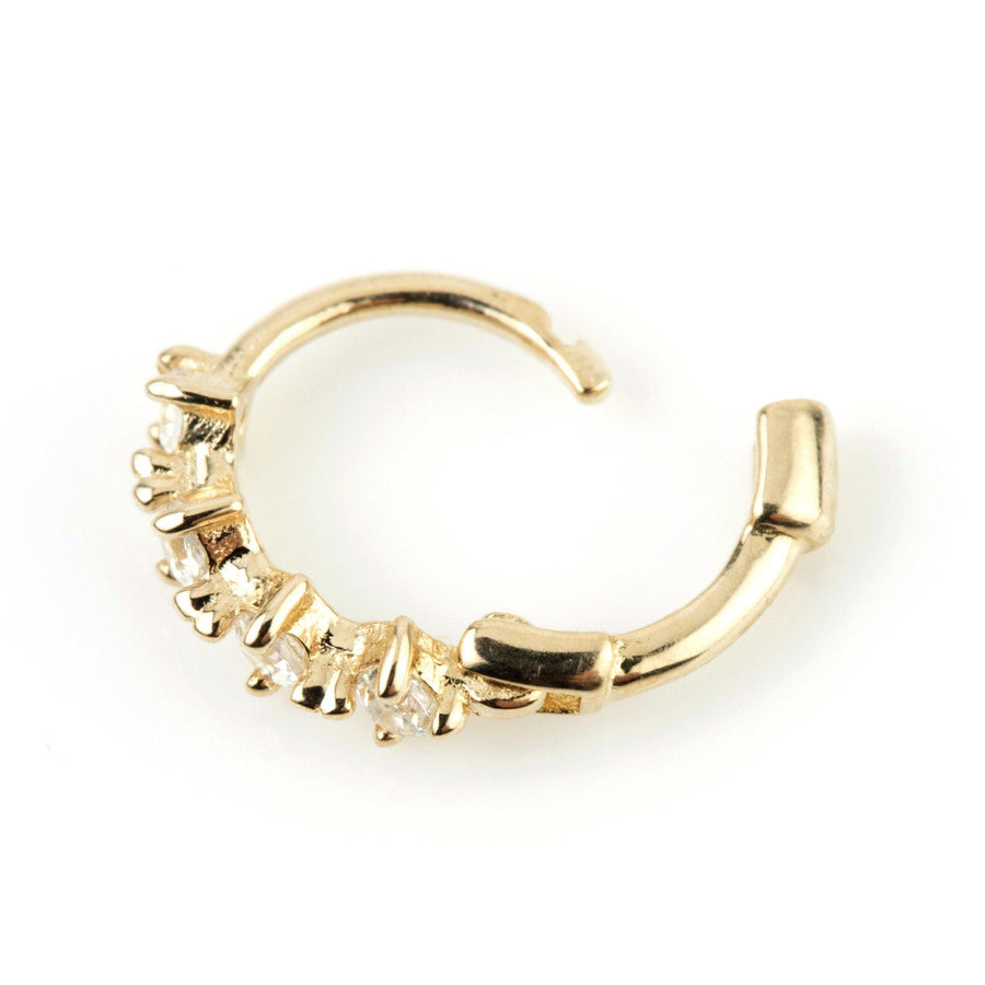 9ct Gold Tiny CZ Cartilage Huggie Earring - ZuZu Jewellery