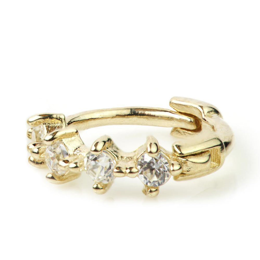 9ct Gold Tiny CZ Cartilage Huggie Earring - ZuZu Jewellery