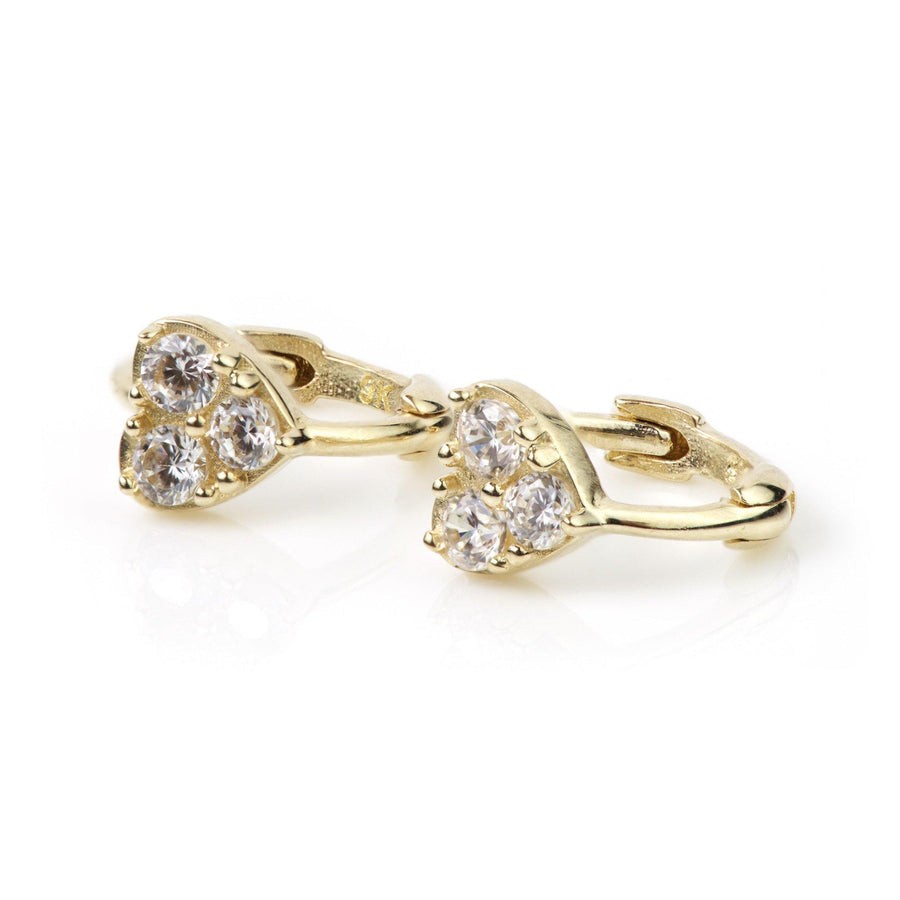 9ct Gold Crystal Trinity Cartilage Huggie Earring - ZuZu Jewellery