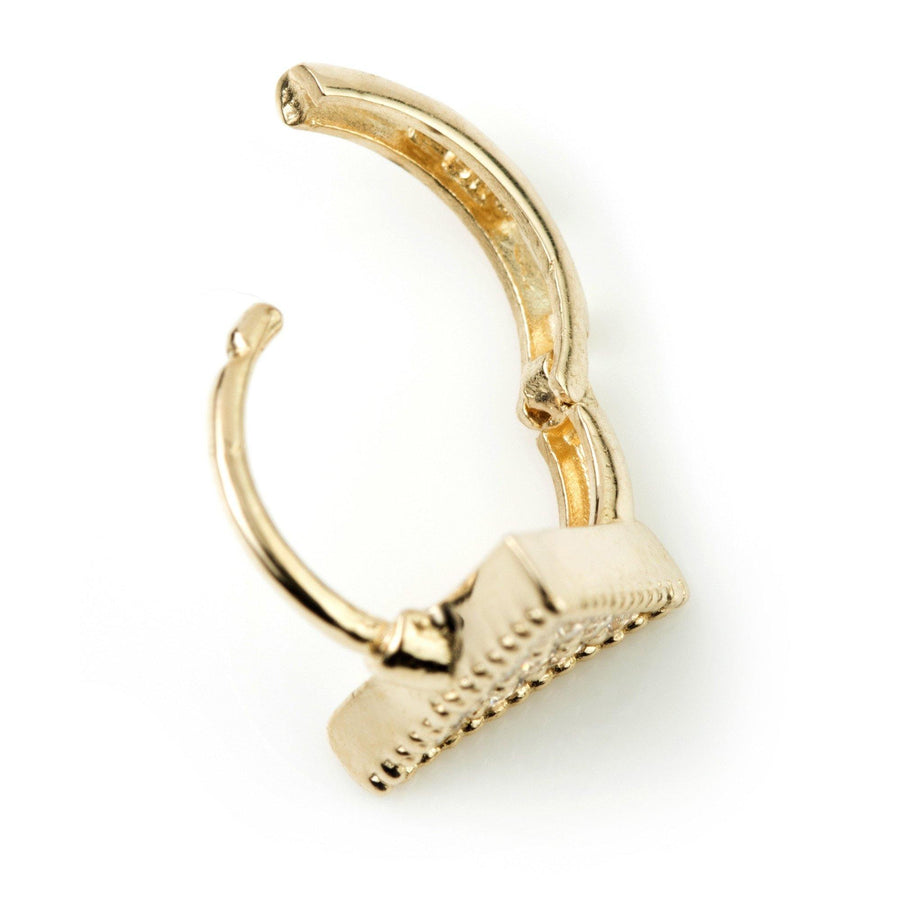 9ct Gold Crystal Triangle Hoop Huggie Earring - ZuZu Jewellery