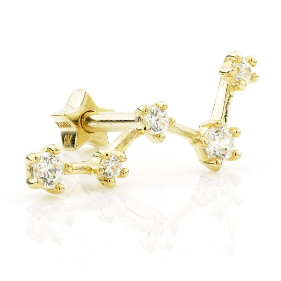 9ct Gold Celestial Cartilage Bar - ZuZu Jewellery