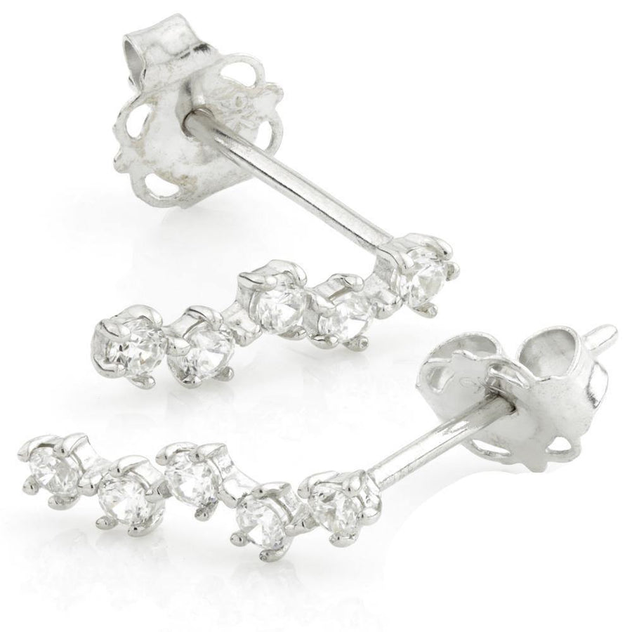 9ct Solid Gold Gem Star Ear Climber Earrings - ZuZu Jewellery