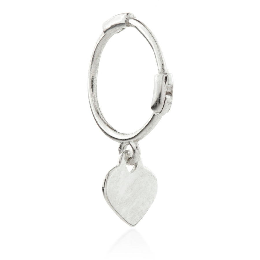 9ct Gold Heart Charm Cartilage Hoop Earring